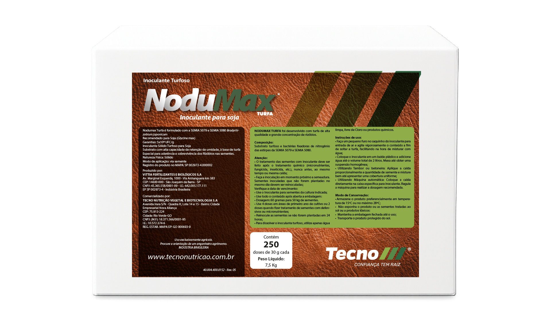 Embalagem Nodumax Soja Turfa — Tecno, Confiança tem raiz