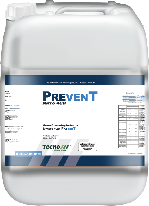 Embalagem Prevent Nitro 400 — Tecno, Confiança tem raiz