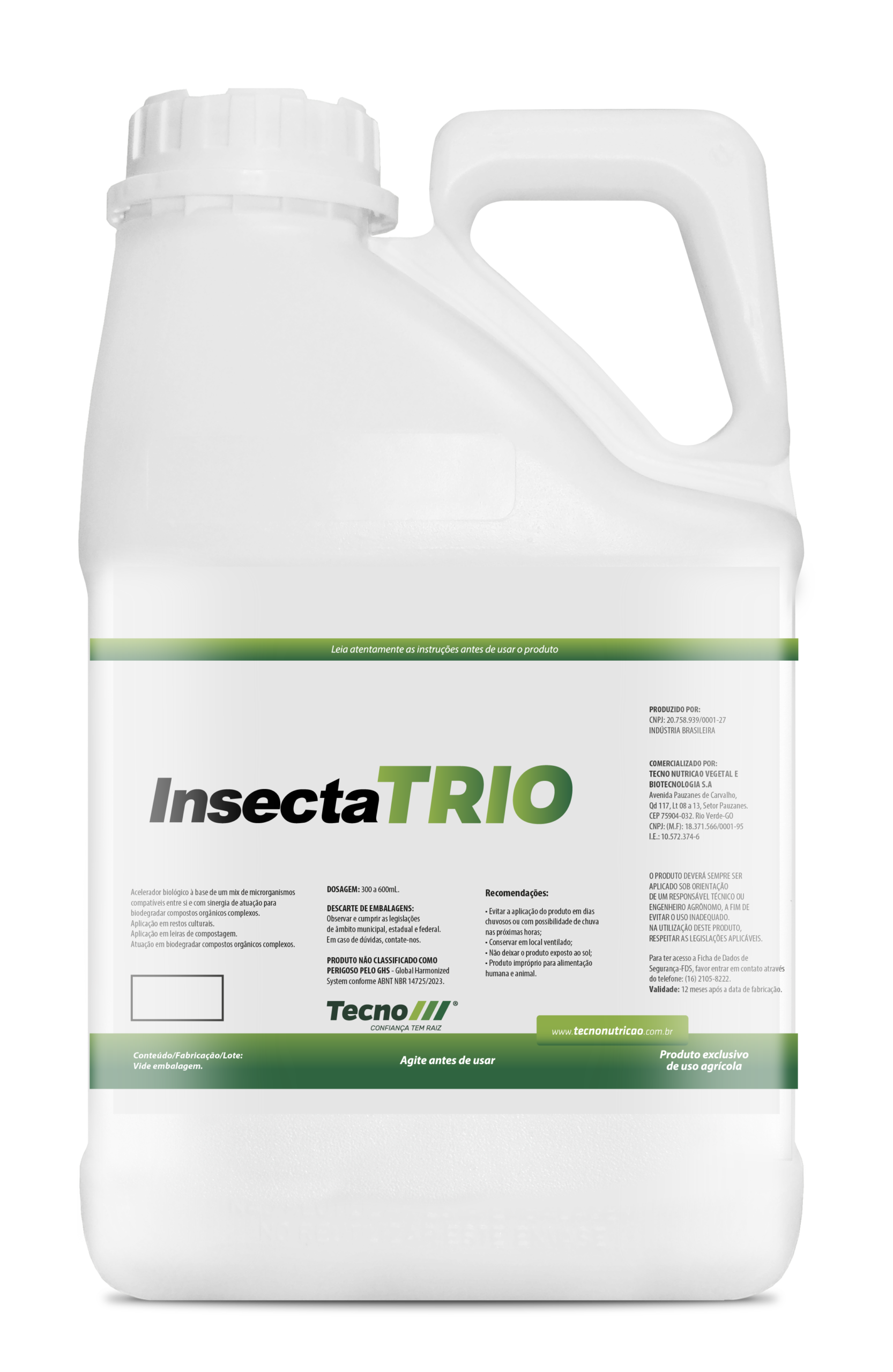 Embalagem Insecta TRIO — Tecno, Confiança tem raiz