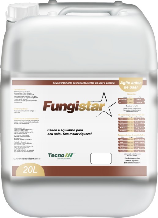 Embalagem Fungistar — Tecno, Confiança tem raiz